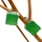 Серебряные серьги зеленым нефритом  1023-E-GJ