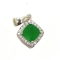 Серебряный кулон с зеленым нефритом 0263-P-GJ
