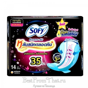 Трехмерные ночные прокладки с крылышками Sofy Body Fit 35cm Night Sanitary 