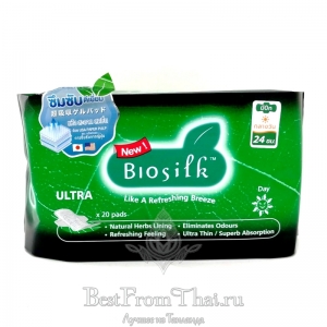 Супер впитывающие  прокладки с  лечебными травами BioSilk Ultra Day 