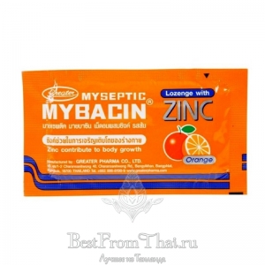 Тайские пастилки от кашля и боли в горле Mybacin  апельсин