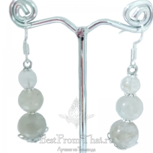 Серьги с золотым рутилом (Волосы Венеры)